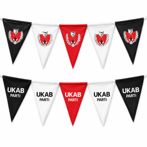İpe Dizili Üçgen Bayrak - UKAB Parti - 50 Mt.